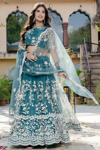 RAMA SOFT NET LEHENGA CHOLI WITH DUPATTA