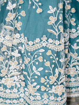 RAMA SOFT NET LEHENGA CHOLI WITH DUPATTA 4