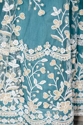 RAMA SOFT NET LEHENGA CHOLI WITH DUPATTA