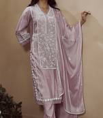 orchid embroidered suit set