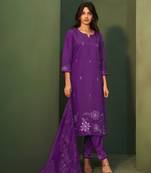Amiya purple full work suit set