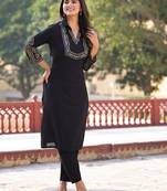 Vartika onyx embroidered kurta pant set