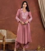 rose embroidery premium kurta pant set