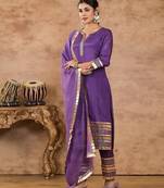 purple work suit set