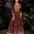 Brown embroidered jacquard anarkali suit