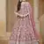 Onion pink net embroidered anarkali suit