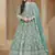 Sea green net embroidered anarkali suit
