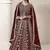 Maroon faux georgette embroidered anarkali suit