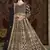 Dark brown net embroidered anarkali suit