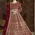 Maroon net embroidered anarkali suit