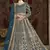 Aqua blue net embroidered anarkali suit