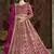 Pink net embroidered anarkali suit