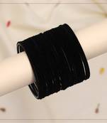 Black color velvet work bangle set: 2.6