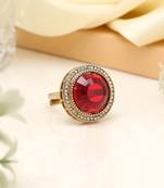 Deep maroon color kundan ring for women