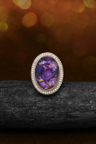 Majestic purple color kundan ring for women