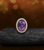 Majestic purple color kundan ring for women