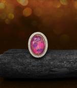 Regal rani color kundan ring for women