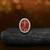 Bold red color kundan ring for women