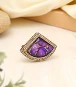 Royal purple color kundan ring for women