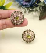 Elegant mehandi green color tops stud earrings