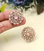 Soft pink color tops stud earrings