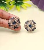 Deep blue color tops stud earrings
