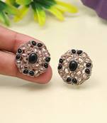 Midnight black color tops stud earrings