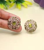 Ethnic mehandi green color tops stud earrings