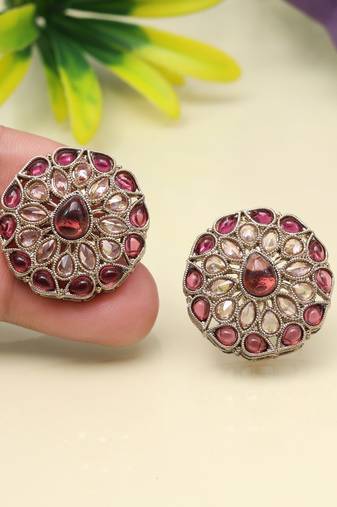 Dazzling purple color tops stud earrings