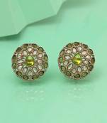 Graceful mehandi green color tops stud earrings