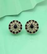 Jet black color tops stud earrings