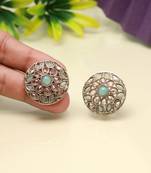 Soft sky blue color tops stud earrings