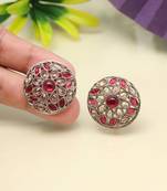 Bright red color tops stud earrings