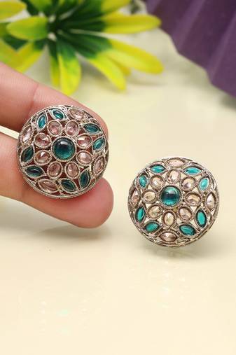 Cool firozi color tops stud earrings