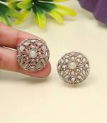 Pastel pista green color tops stud earrings