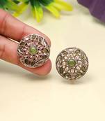 Traditional mehandi green color tops stud earrings