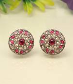 Vibrant rani color tops stud earrings