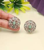 Dewy pista green color tops stud earrings