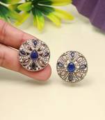 Azure blue color tops stud earrings