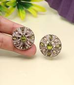 Subtle mehandi green color tops stud earrings