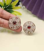 Lustrous rani color tops stud earrings