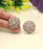 Soft pista green color tops stud earrings