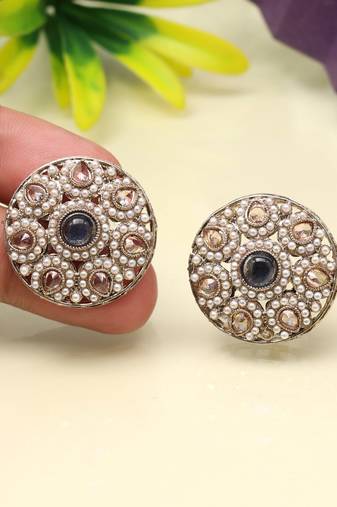 Marine blue color tops stud earrings