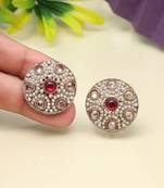 Flame red color tops stud earrings
