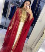 SALE Luxury Bedded Crystal Work Moroccan Dubai Kaftans Wedding Bridesmaid Dress