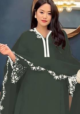 Green embroidered faux georgette salwar suit 2