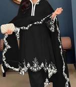 Black embroidered faux georgette salwar suit