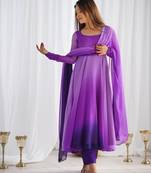 Multi Colour Georgette Fully Flair Anarkali Kurti With Dupatta