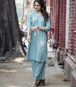 Women Rayon Print Kurta With Palazzo