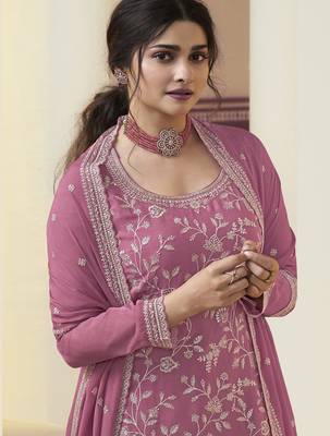 Art Silk Embroidery Traditional New Collection Kurta Palazzo with Dupatta Set 3